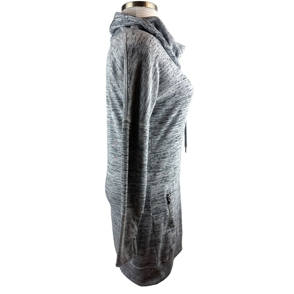 Athleta Sport It Sweater Dress Drawstring Cowl Neck Pockets Gray ST Small Tall - Picture 8 of 13